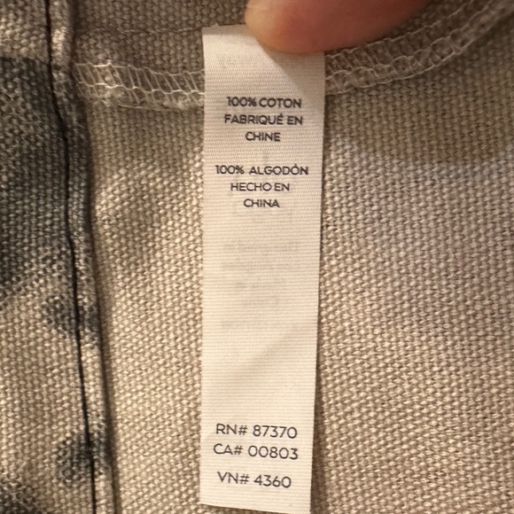 ALO Yoga Bag Gray Tie-Dye Canvas Cotton Large Tote Bag For Travel & Gym Carry-On - Picture 6 of 6